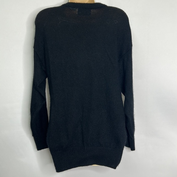 Glitz vintage silk ramie angora beaded leopard floral lace gold leather sweater - Picture 5 of 8